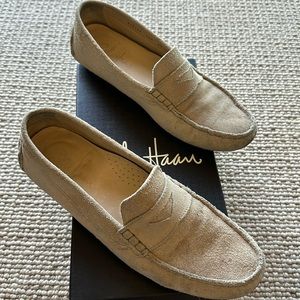 Cole Haan light tan suede driving moccasins size 8.5